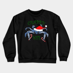 Funny Crabby Wife Christmas Crab Crewneck Sweatshirt